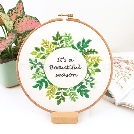 Flower Pattern DIY Embroidery Kit DIY-P077-117-1