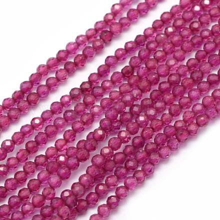 Perles de corindon rouge naturel / rubis G-E411-40-2mm-1