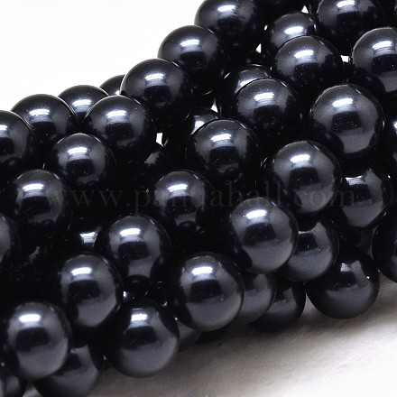 Round Shell Pearl Bead Strands BSHE-M012-10mm-02E-1