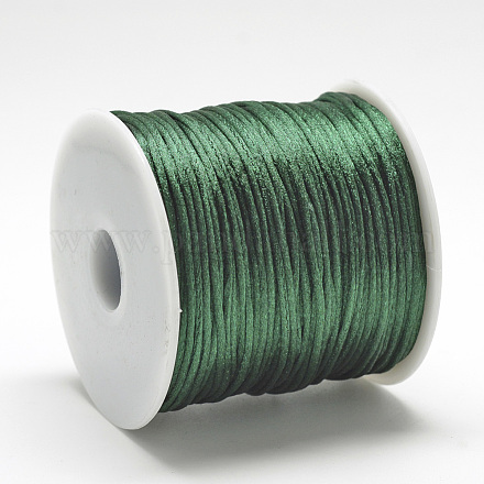 ナイロン糸  ラットテールサテンコード  濃い緑  1mm程度  約76.55ヤード（70m）/ロール NWIR-Q010A-258-1