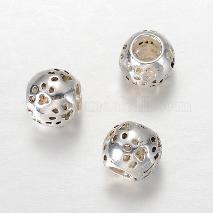 Rondelle alliage de style tibétain européen de grosses perles de trou X-MPDL-F017-11-1