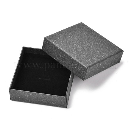 四角い紙箱  スナップカバー  スポンジマット付き  アクセサリー箱  ブラック  11.2x11.2x3.9cm  インナーサイズ：103x103mm CBOX-L010-A04-1