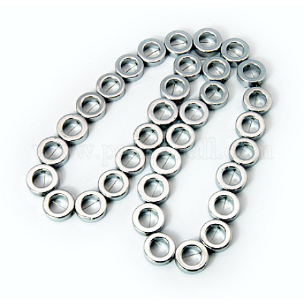Chapelets de perles en hématite synthétique sans magnétiques X-G-Q664-2-1