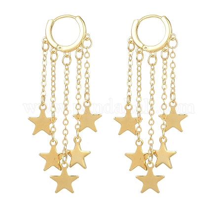 Brass Dangle Hoop Earrings EJEW-TA00265-1