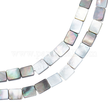 Benecreat 1 rang de perles de coquillage à lèvres noires naturelles SHEL-BC0001-023-1