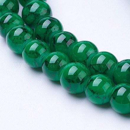 Spray Painted Glass Bead Strands X-GLAD-S075-6mm-38-1