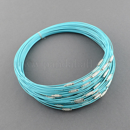 Stainless Steel Wire Necklace Cord DIY Jewelry Making X-TWIR-R003-14-1