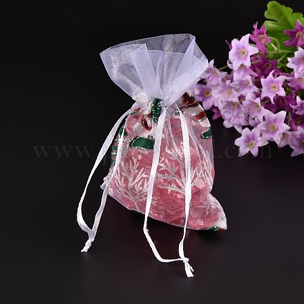 Christmas White Color Organza Bags X-OP089-1