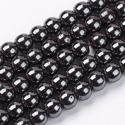 Chapelets de perles en hématite synthétique magnétique G-Q893-6mm-1