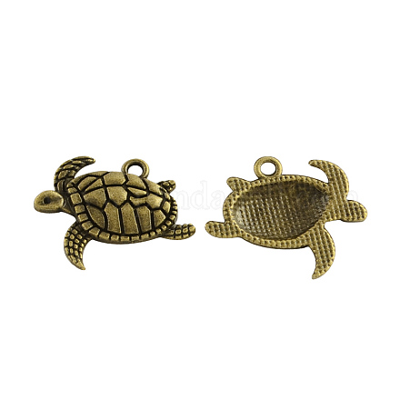 Tibetan Style Alloy Sea Turtle Pendants TIBEP-Q041-029AB-NR-1