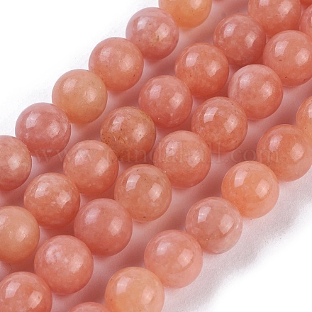 Natural Peach Calcite Beads Strands X-G-I247-12B-1
