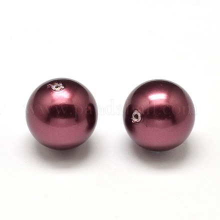 Half Drilled Round Shell Pearl Beads BSHE-M002-16mm-29-1