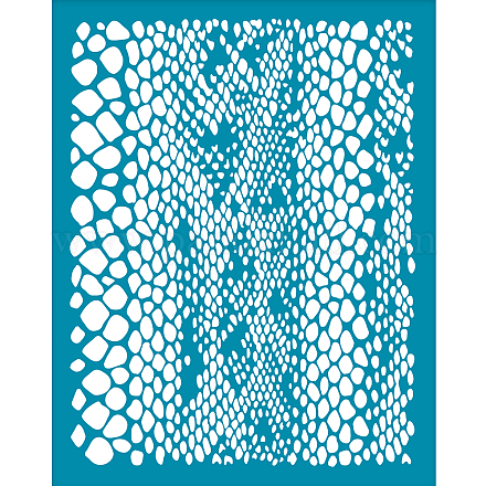 OLYCRAFT 4x5Inch Clay Stencils Snakeskin Pattern Non-Adhesive Stencil Silk Screen Printing Stencils Animal Pattern Reusable Mesh Transfer for Polymer Clay Earrings Jewelry Making DIY-WH0341-055-1