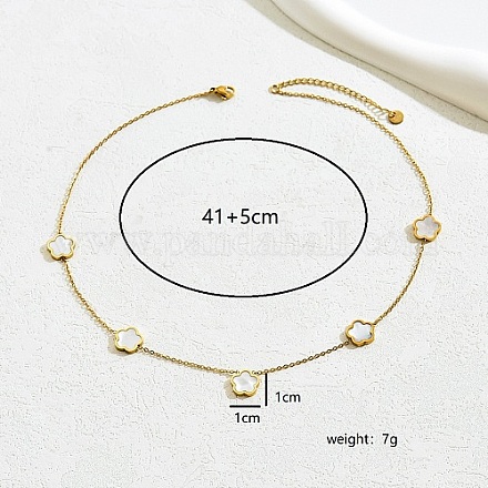 Golden Stainless Steel Flower Pendant Necklace for Women WB0068-1-1