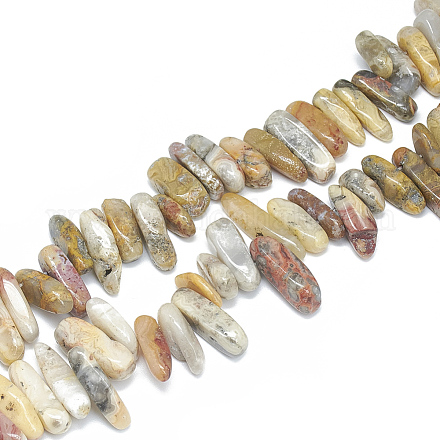 Chapelets de perles en agate fou naturel G-S312-05-1
