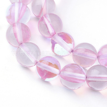 Chapelets de perles en pierre de lune synthétique G-R375-6mm-B12-1