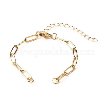 304 Stainless Steel Paperclip Chains Bracelet Making AJEW-JB01038-01-1