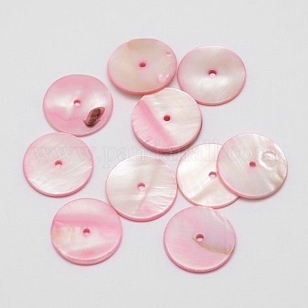 Perles de coquillage naturel teintées SHEL-P004-06A-1