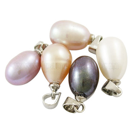 Idee per San Valentino per i suoi pendenti con perle naturali d'acqua dolce coltivate X-SPB001Y-1
