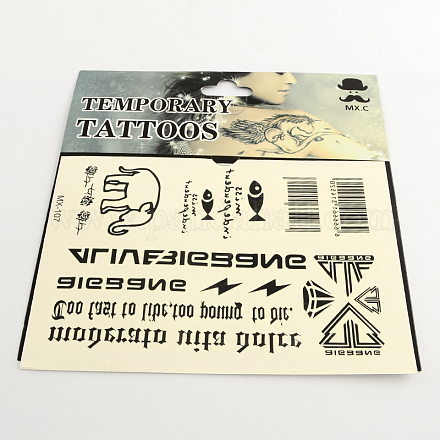 Смешанного стиля прохладно боди-арта съемные смешанные формы поддельные временные татуировки металлизированной бумаге наклейки X-AJEW-Q098-13-1