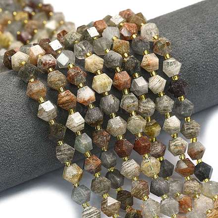 Chapelets de perles en quartz lodolite naturel&nbsp;G-I376-A71-01-1