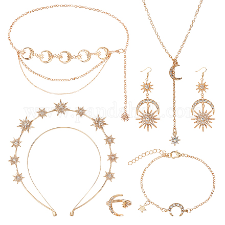 Ensemble de bijoux en strass anattasoul lune SJEW-AN0001-53-1