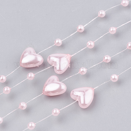 Hilo de guirnalda de cuentas de perlas de imitación de plástico abs AJEW-S071-02B-1