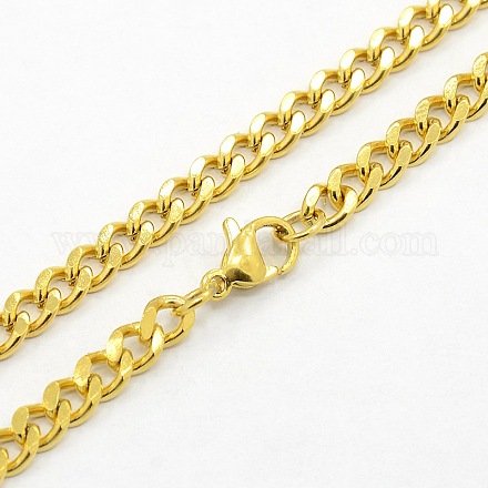 Men's 304 Stainless Steel Curb Chain Necklaces STAS-O037-57G-1