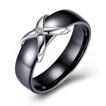 925 anillos de dedo de porcelana de plata esterlina RJEW-BB30237-B-8-1