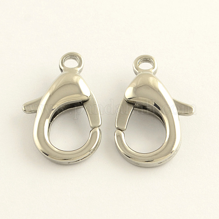 304 Stainless Steel Lobster Claw Clasps STAS-R065-15-1