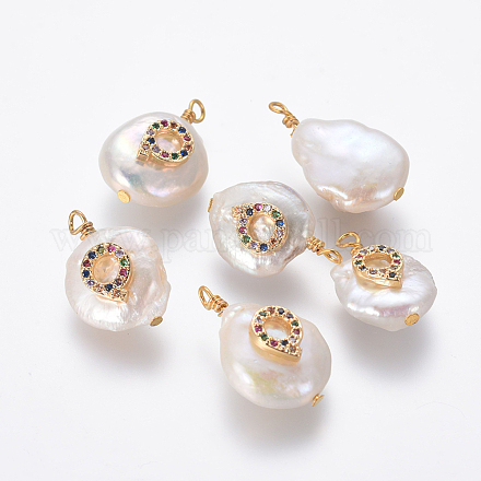 Colgantes naturales de perlas cultivadas de agua dulce PEAR-L027-01Q-1