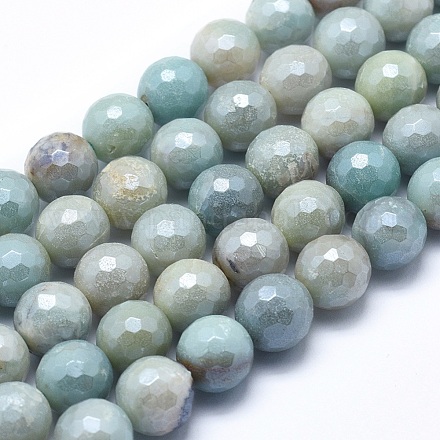 Natural Flower Amazonite Beads Strands X-G-O164-02-8mm-1