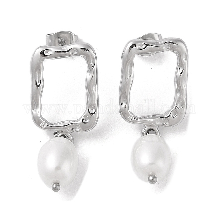 Серьги-гвоздики из пластика и нержавеющей стали 304 EJEW-S227-03P-1
