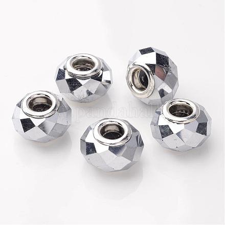 Cuentas de cristal europeo con cuentas de rondelle y pulseras de amuleto europeo. X-GPDL-H006-12-1