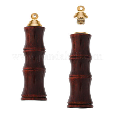 Bouteille de parfum en forme de joint de bambou en bois gros pendentifs WOOD-WH0001-09-1