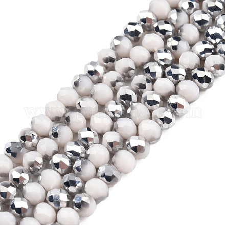 Chapelets de perles en verre opaque électrolytique EGLA-A034-P4mm-M20-1