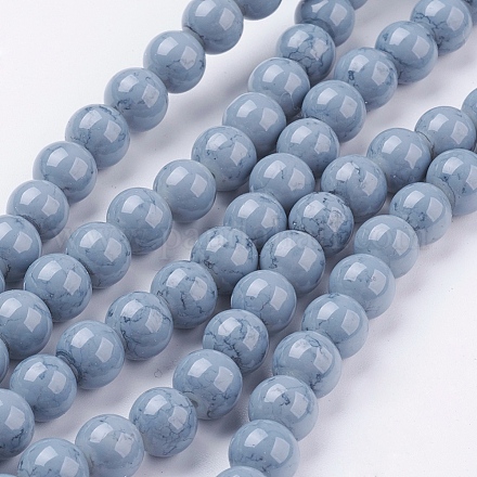 Spray Painted Glass Bead Strands GLAD-S075-8mm-72-1