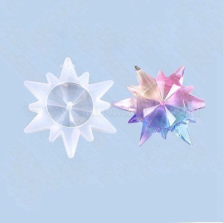 Stampi per ciondoli in silicone con fiocco di neve X-DIY-I036-05-1
