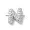 Brass Micro Pave Cubic Zirconia Letter Links, for Personalized Name Necklace Making, Long-Lasting Plated, Cadmium Free & Lead Free, Letter N, 13.5x16.5x4mm, Hole: 1.4mm