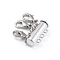 Alloy Magnetic Slide Lock Clasps, Necklace Layering Clasps, with Lobster Claw Clasps, 3-Strand, 6-Hole, Tube, Platinum, 25x20mm, Hole: 1.5mm