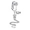 304 Stainless Steel Pave Clear Cubic Zirconia Clip on Belly Rings, Stainless Steel Color, Snake, 20mm