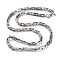 201 Stainless Steel Rectangle Link Chain Necklace, with 304 Stainless Steel Clasps, Stainless Steel Color, 23.98 inch(60.9cm)
