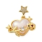 Brass Resin Pendants, with Rhinestone, Heart, Long-Lasting Plated, Cadmium Free & Lead Free, Rack Plating, Real 18K Gold Plated, 20mm, Hole: 4mm