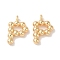 Brass Pendants, Cadmium Free & Nickel Free & Lead Free, Letter Charms, Real 18K Gold Plated, 13x8x2mm, Hole: 1mm
