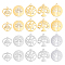 DICOSMETIC 20pcs 5 Style Golden and Stainless Steel Color Tree of Life Pendants Flat Round with Tree Charms Heart Tree Charms Family Tree Pendants Hollow Tree Pendants for Jewelry Making