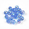 Electroplate Pearlized Glass Pearl Beads, Iridescent, Round, Cornflower Blue, 8x7.5mm, Hole: 1.4~1.5mm, about 692pcs/Pound