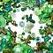 Opaque & Transparent Acrylic Beads, Mixed Shapes, Green, 3.5~42.5x3.5~47x3.5~18mm, Hole: 1.6~4.5mm