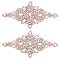 Flower Hotfix Rhinestone Appliques, Crystal AB, 83x172x7mm