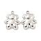 Non-Tarnish 304 Stainless Steel Pendants, Bear Charms, Stainless Steel Color, 15x12x3mm, Hole: 1.4mm