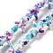 Synthetic Turquoise Dyed Beads Strands, Fuel Injection Effect, Starfish, Deep Sky Blue, 13.5~14x14~15x5mm, Hole: 1.5mm, about 35~37pcs/strand, 14.17''~14.96''(36~38cm)
